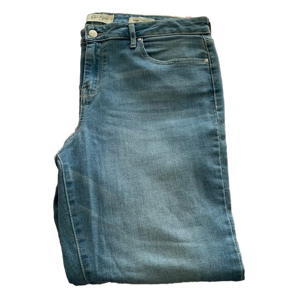 EUC JESSICA SIMPSON Women's Curzon Blue Forever Rolled Skinny Jeans Sz 32/14 - Picture 7 of 10